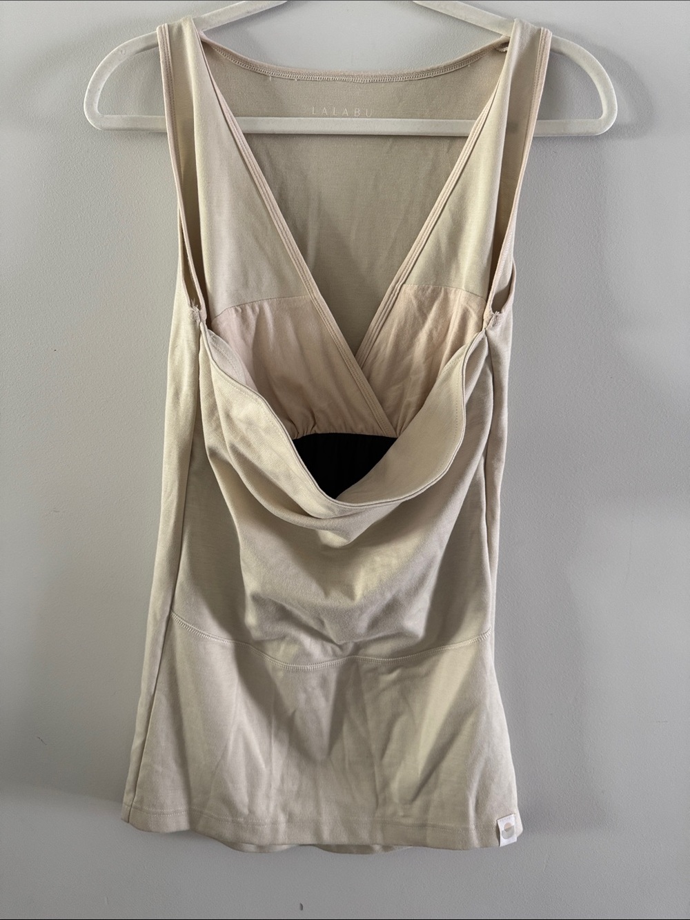 Lulalu Beige Twist-Back Tank Top